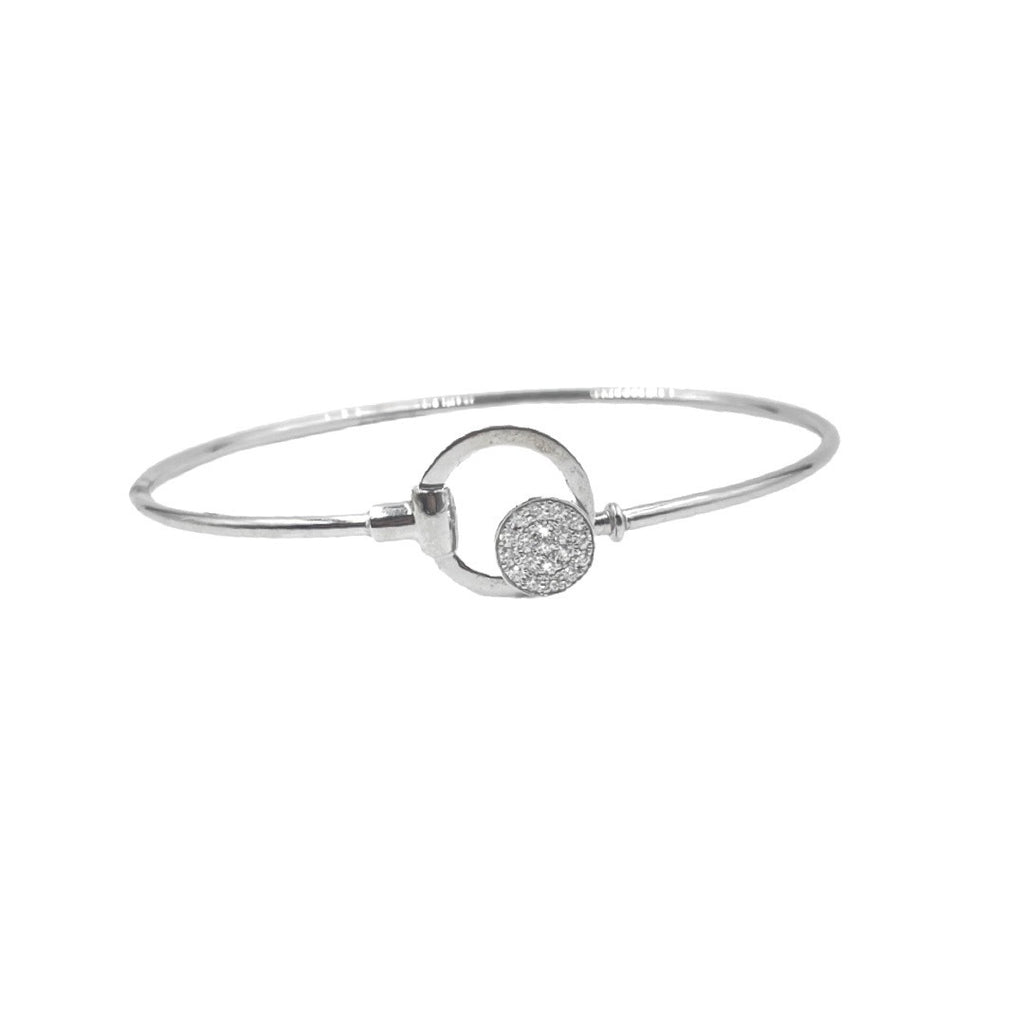 Cashé Bangle Bracelet 18kt WG 5.2g sz18 0.16cttw Si/I G-H-I BR000192
