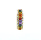 Rainbow Gem Emerald Cut Ring 10kt YG 1.85ct SI-GH 0.75ct 4.9gr Size 7 RN00160