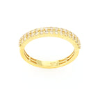 Double Row Diamond Ring 10kt YG SI-GH 0.80cttw Size 10 RN00156