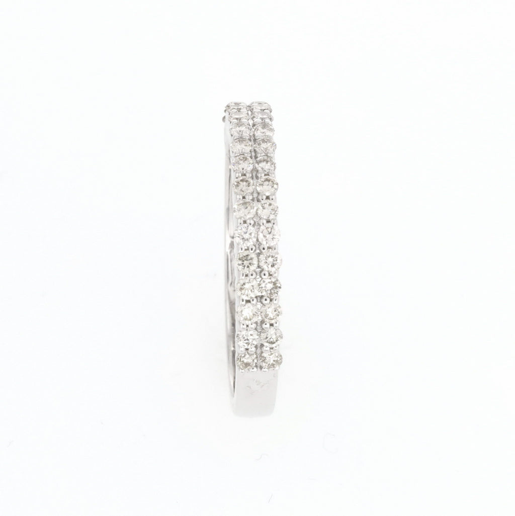 Double Row Diamond Ring 10kt WG SI-GH 0.80cttw Size 10 RN00158
