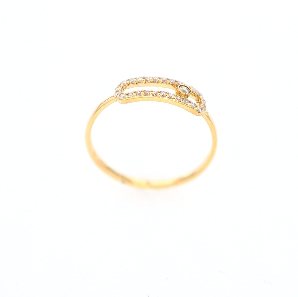 Diamond Paper Clip Ring 14kt YG 0.15cttw 0.9gr RN00135