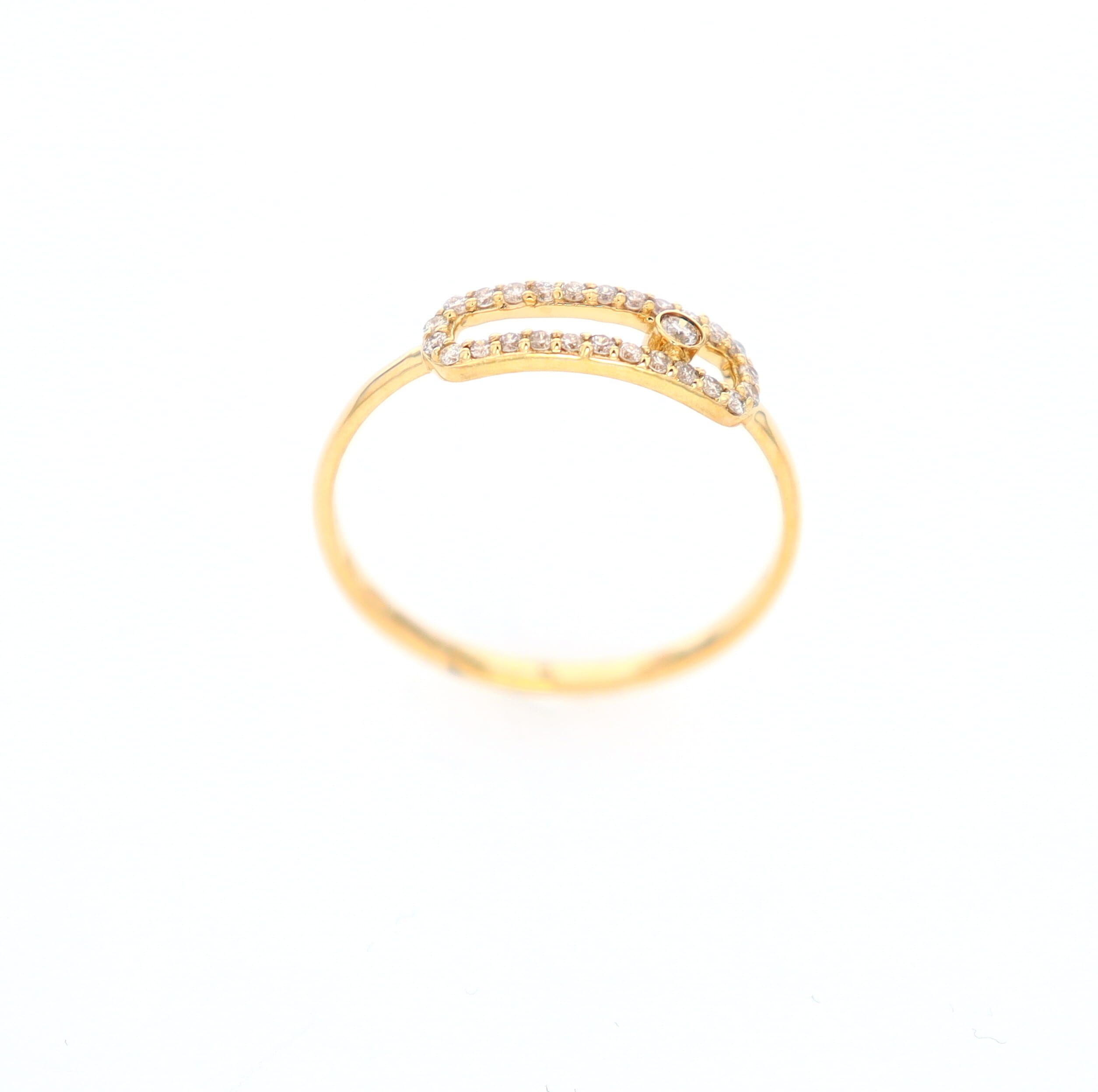 Diamond Paper Clip Ring 14kt YG 0.15cttw 0.9gr RN00135
