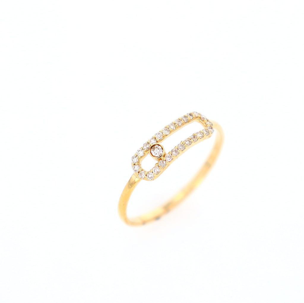Diamond Paper Clip Ring 14kt YG 0.15cttw 0.9gr RN00135