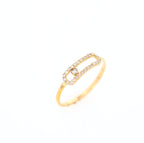 Diamond Paper Clip Ring 14kt YG 0.15cttw 0.9gr RN00135