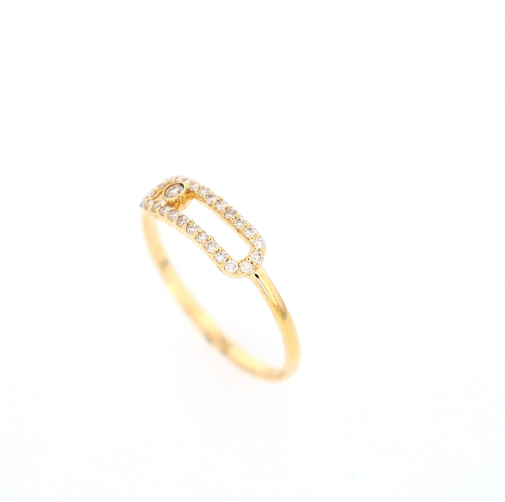 Diamond Paper Clip Ring 14kt YG 0.15cttw 0.9gr RN00135