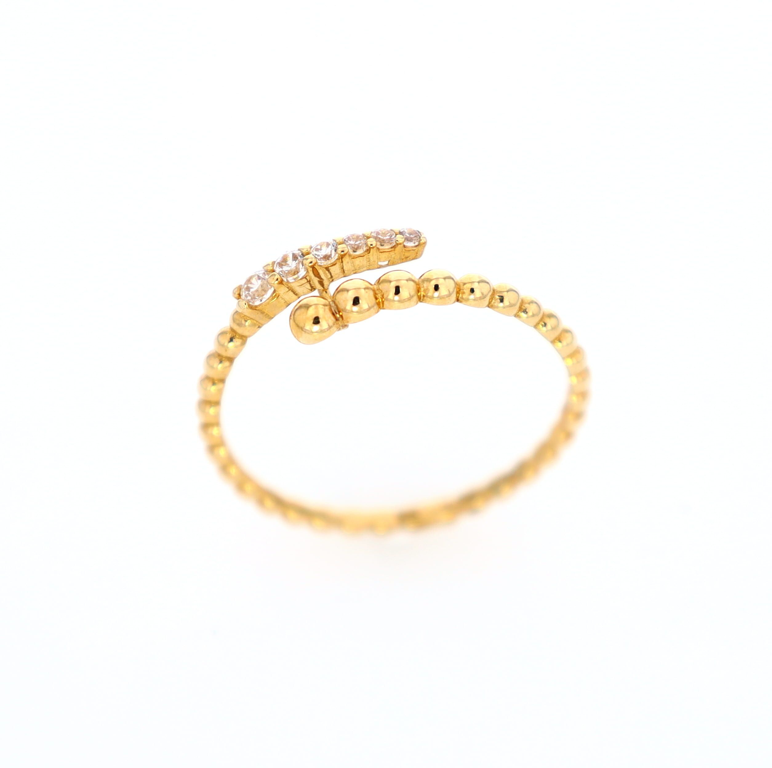 Bubble Ring 10kt YG 1.2gr CZ RN00111