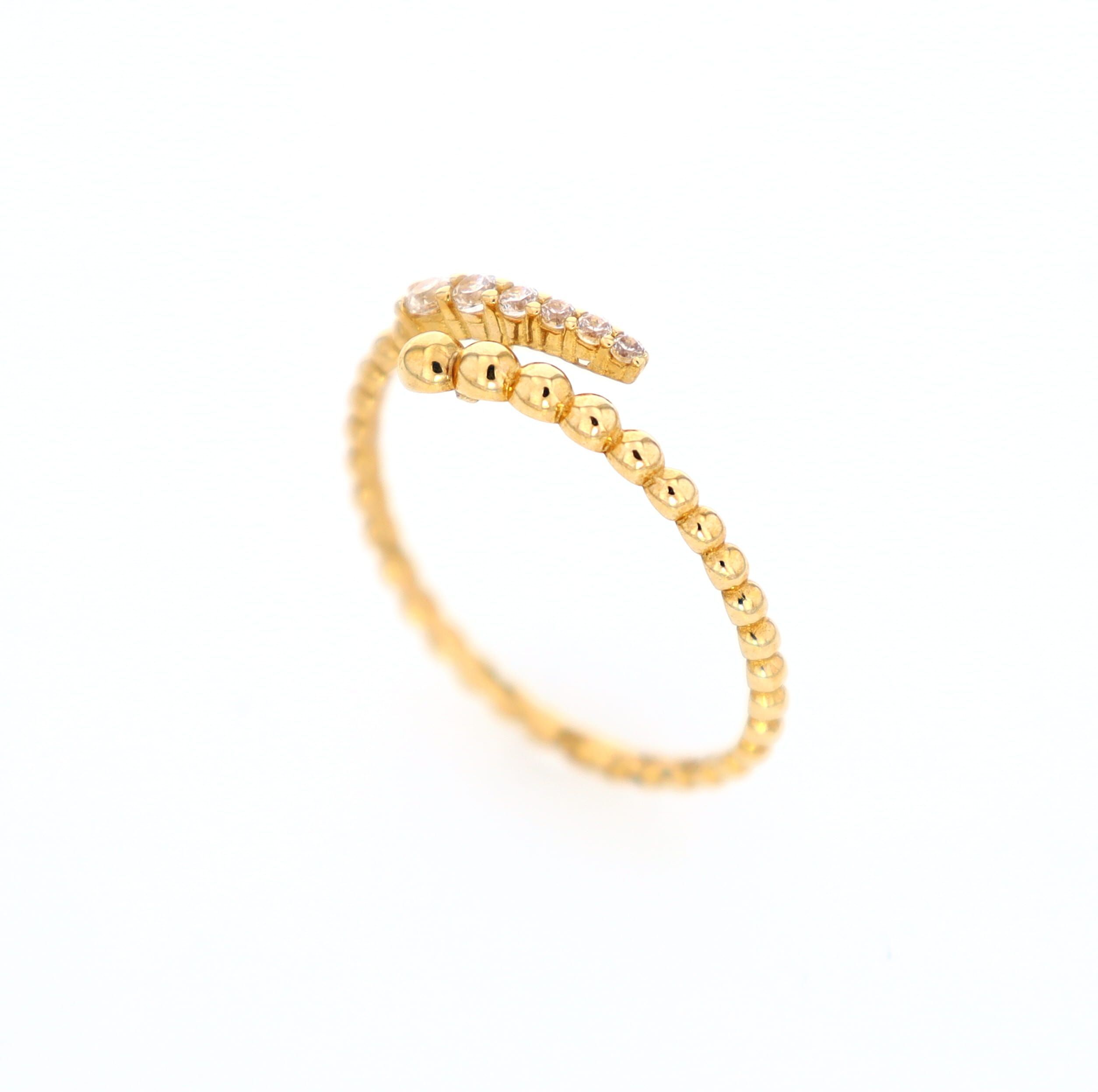 Bubble Ring 10kt YG 1.2gr CZ RN00111