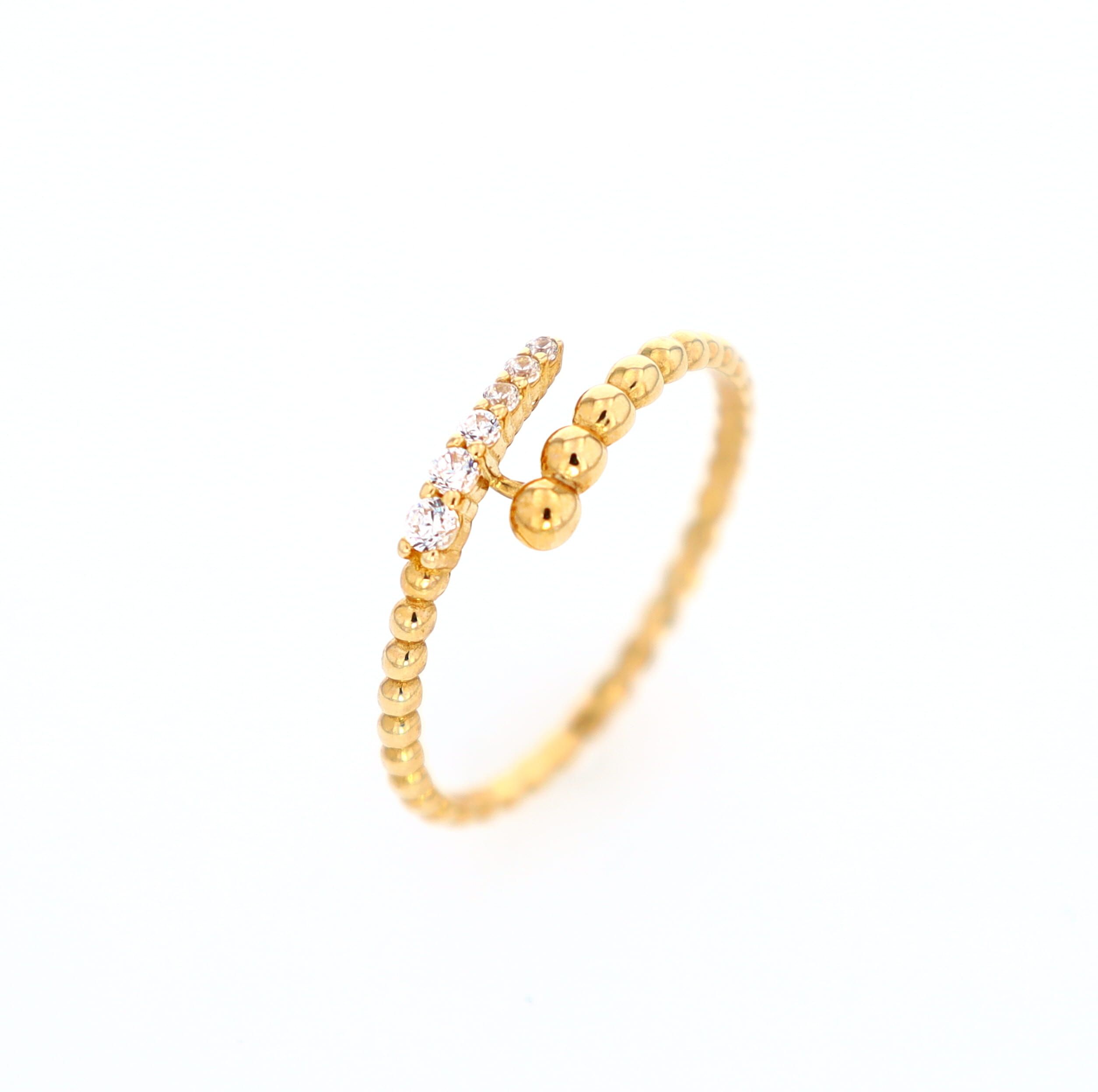 Bubble Ring 10kt YG 1.2gr CZ RN00111