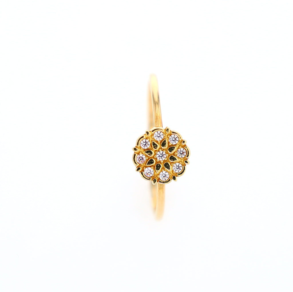 Flower Ring 10kt YG CZ 0.9gr RN00118