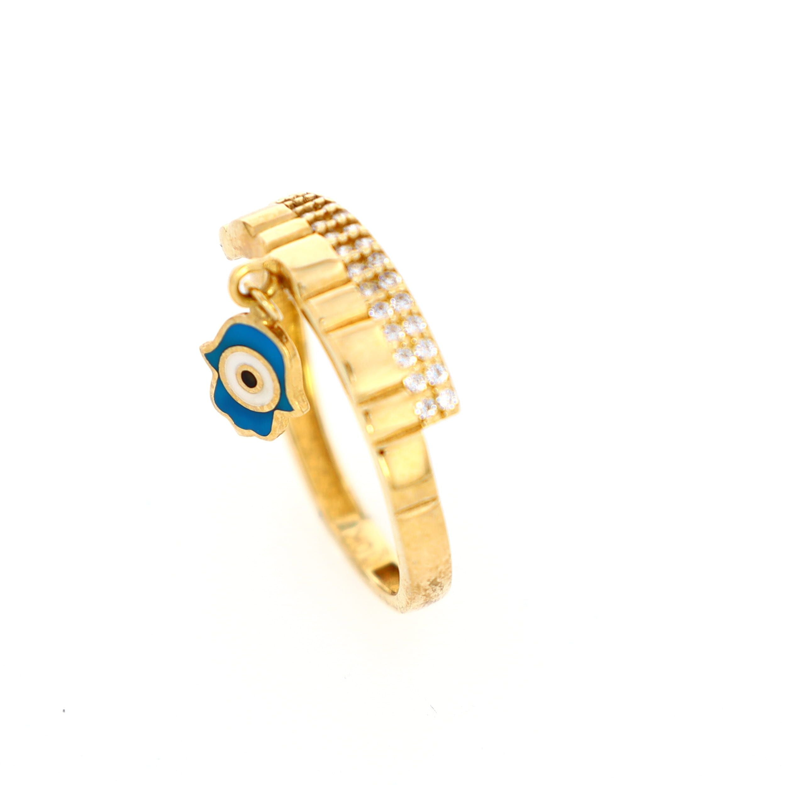 Evil Eye Hamsa Ring 10kt YG 2.0gr RN00132