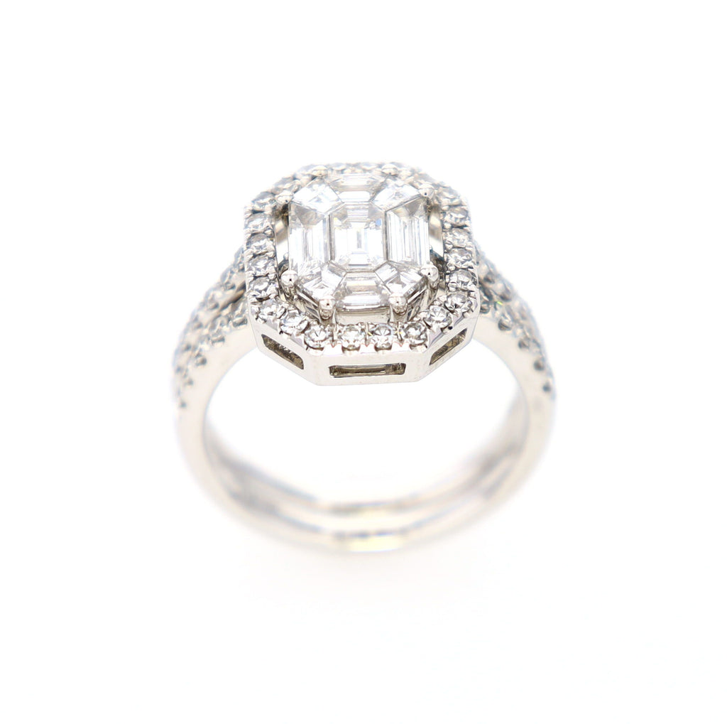 Invisible Set Cashé Engagement Band Ring Invisible Set Cut to Spec 18kt WG 7.64gr 1.65cttw RN00166