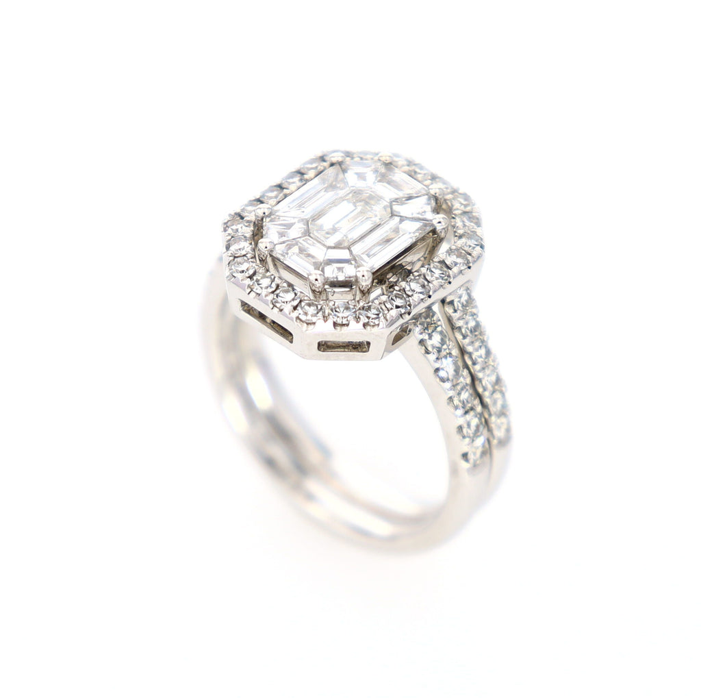 Invisible Set Cashé Engagement Band Ring Invisible Set Cut to Spec 18kt WG 7.64gr 1.65cttw RN00166