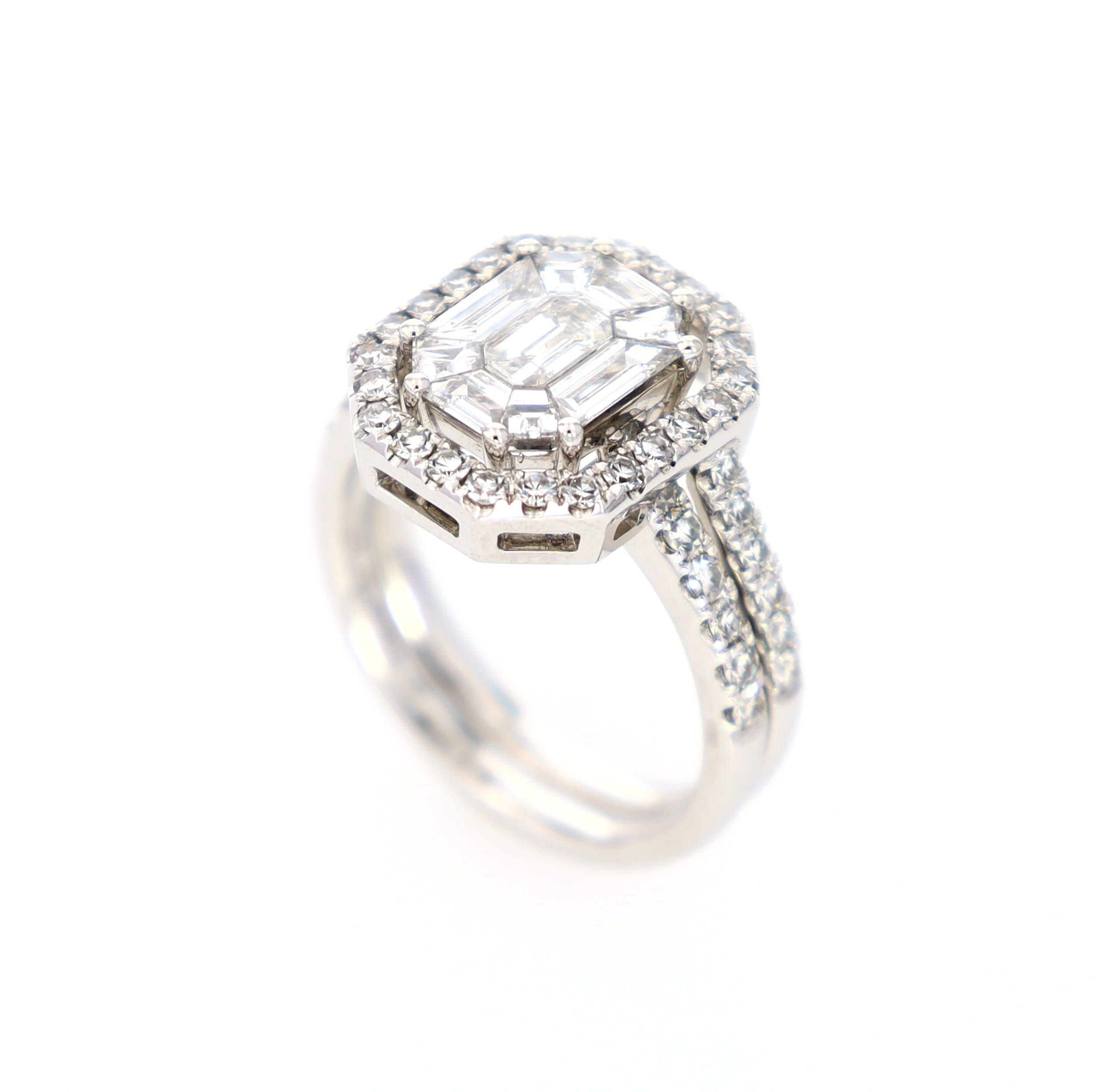 Invisible Set Cashé Engagement Band Ring Invisible Set Cut to Spec 18kt WG 7.64gr 1.65cttw RN00166