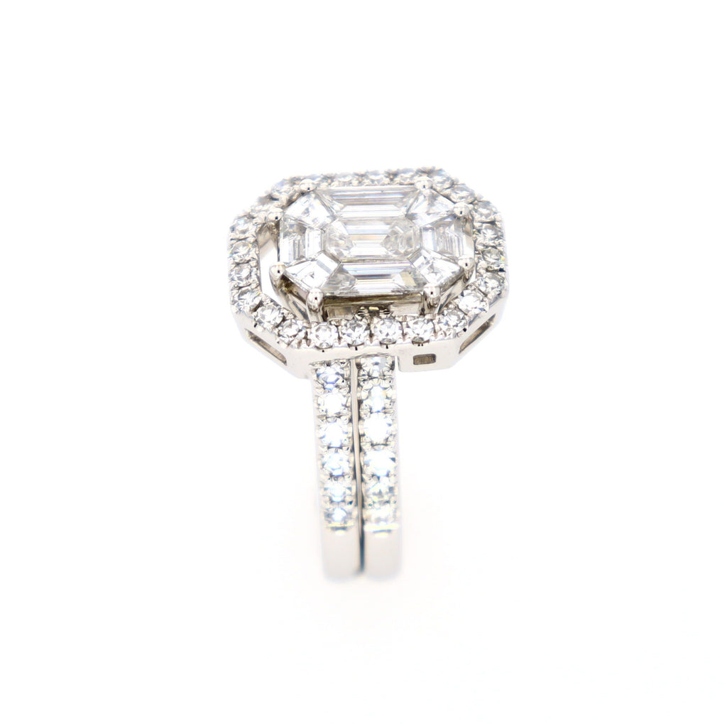 Invisible Set Cashé Engagement Band Ring Invisible Set Cut to Spec 18kt WG 7.64gr 1.65cttw RN00166