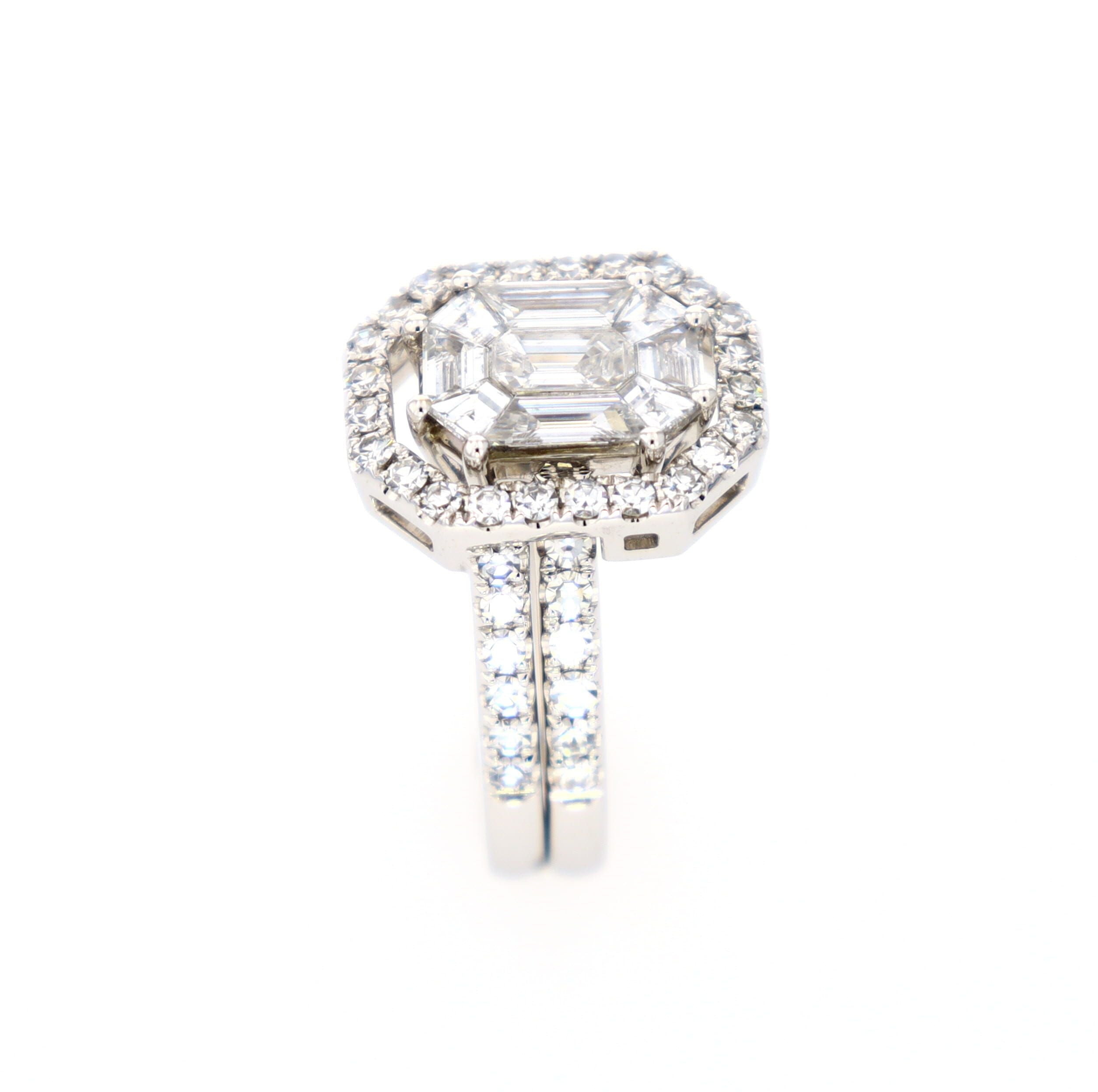 Invisible Set Cashé Engagement Band Ring Invisible Set Cut to Spec 18kt WG 7.64gr 1.65cttw RN00166