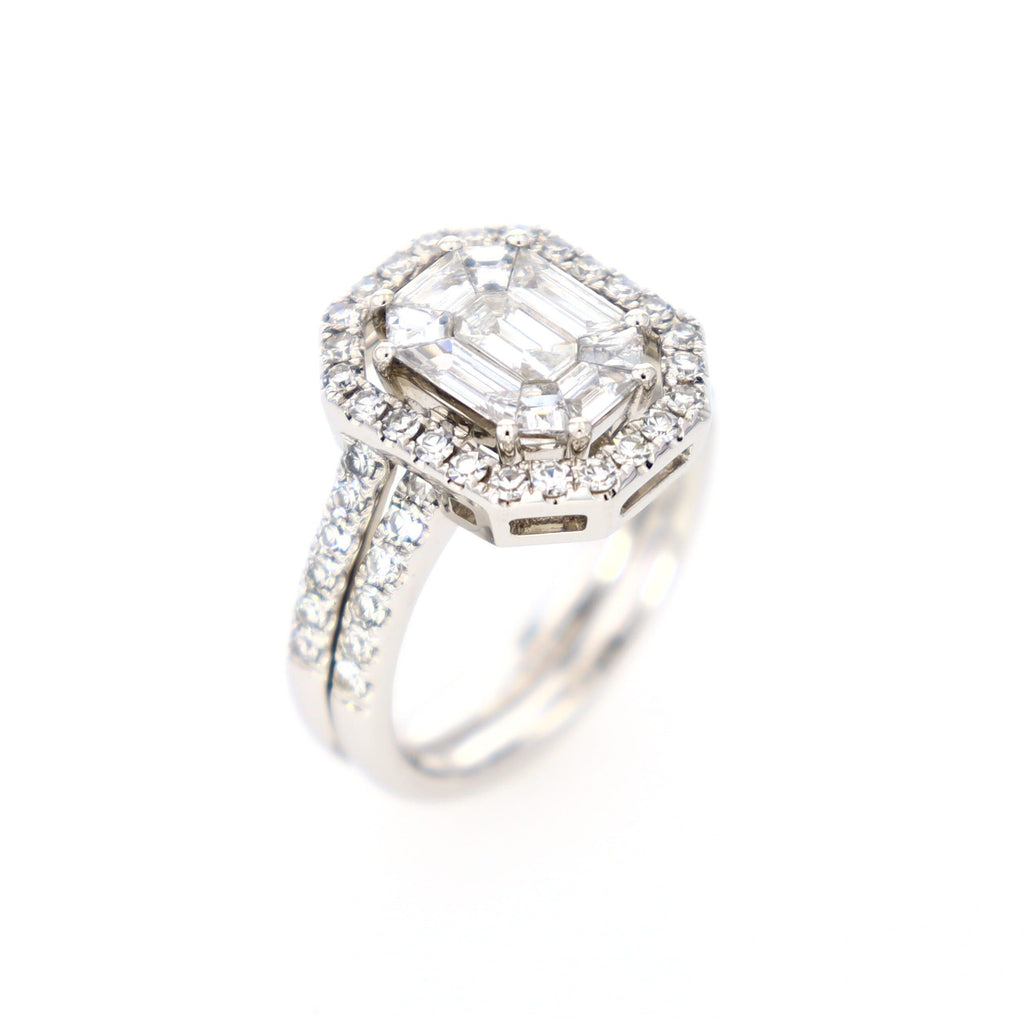 Invisible Set Cashé Engagement Band Ring Invisible Set Cut to Spec 18kt WG 7.64gr 1.65cttw RN00166
