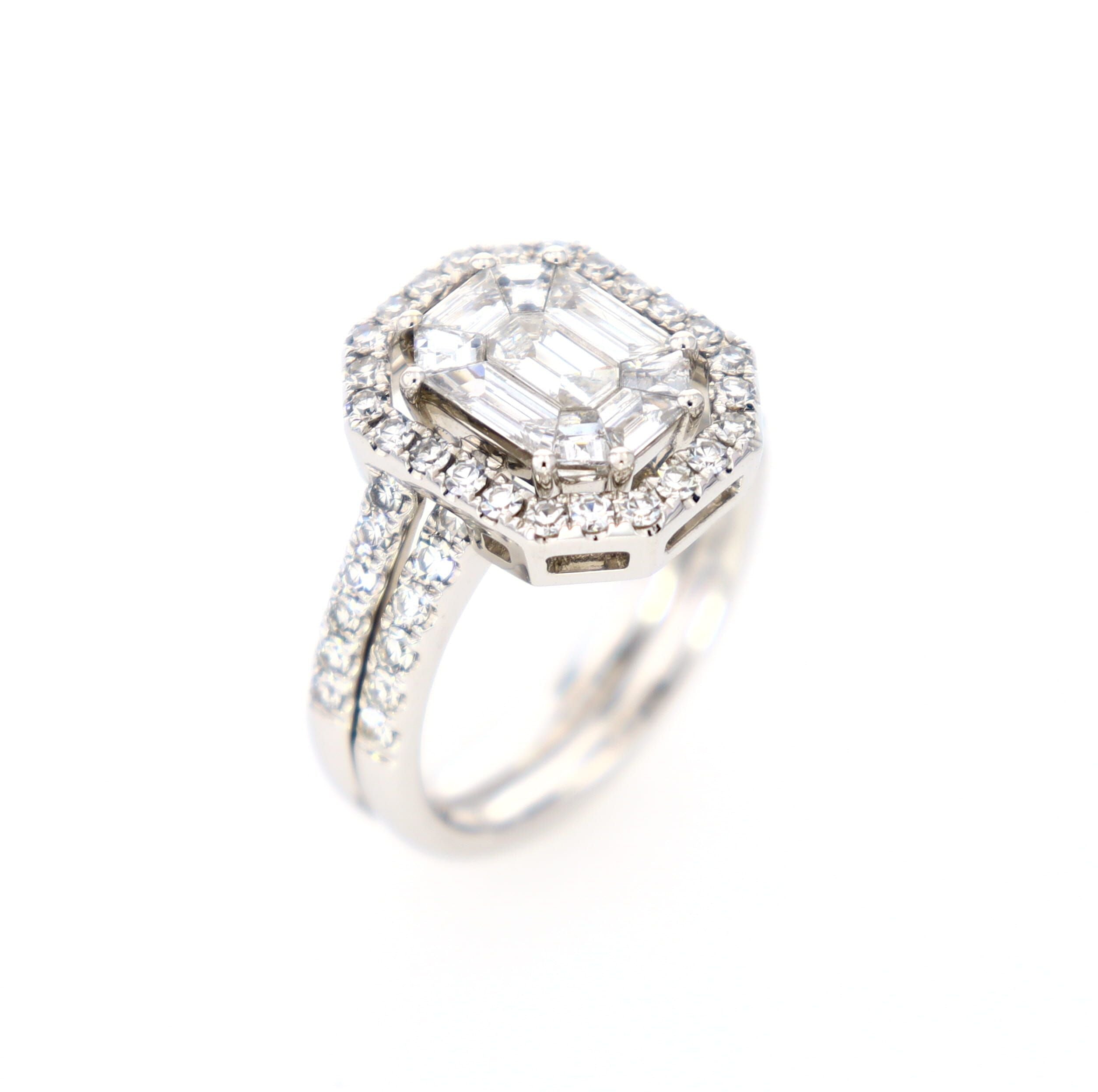 Invisible Set Cashé Engagement Band Ring Invisible Set Cut to Spec 18kt WG 7.64gr 1.65cttw RN00166