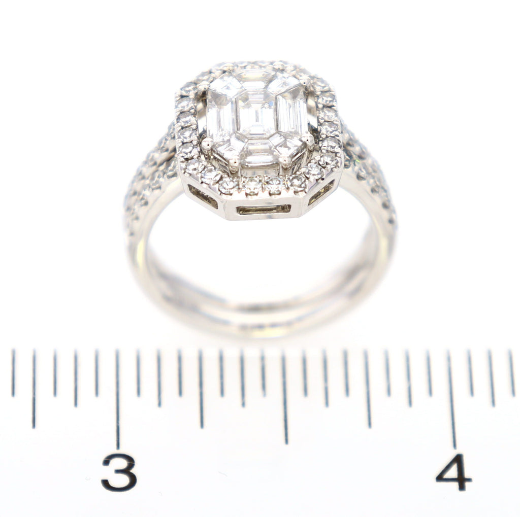 Invisible Set Cashé Engagement Band Ring Invisible Set Cut to Spec 18kt WG 7.64gr 1.65cttw RN00166