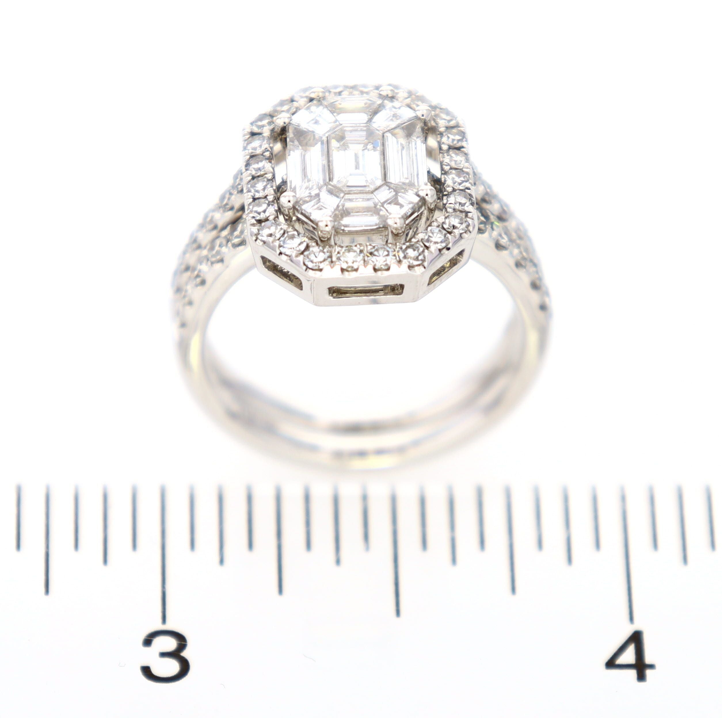 Invisible Set Cashé Engagement Band Ring Invisible Set Cut to Spec 18kt WG 7.64gr 1.65cttw RN00166