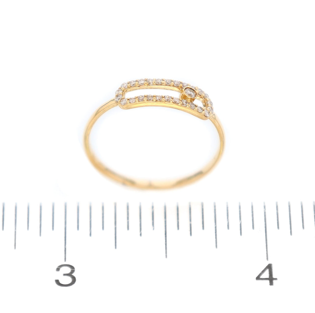 Diamond Paper Clip Ring 14kt YG 0.15cttw 0.9gr RN00135