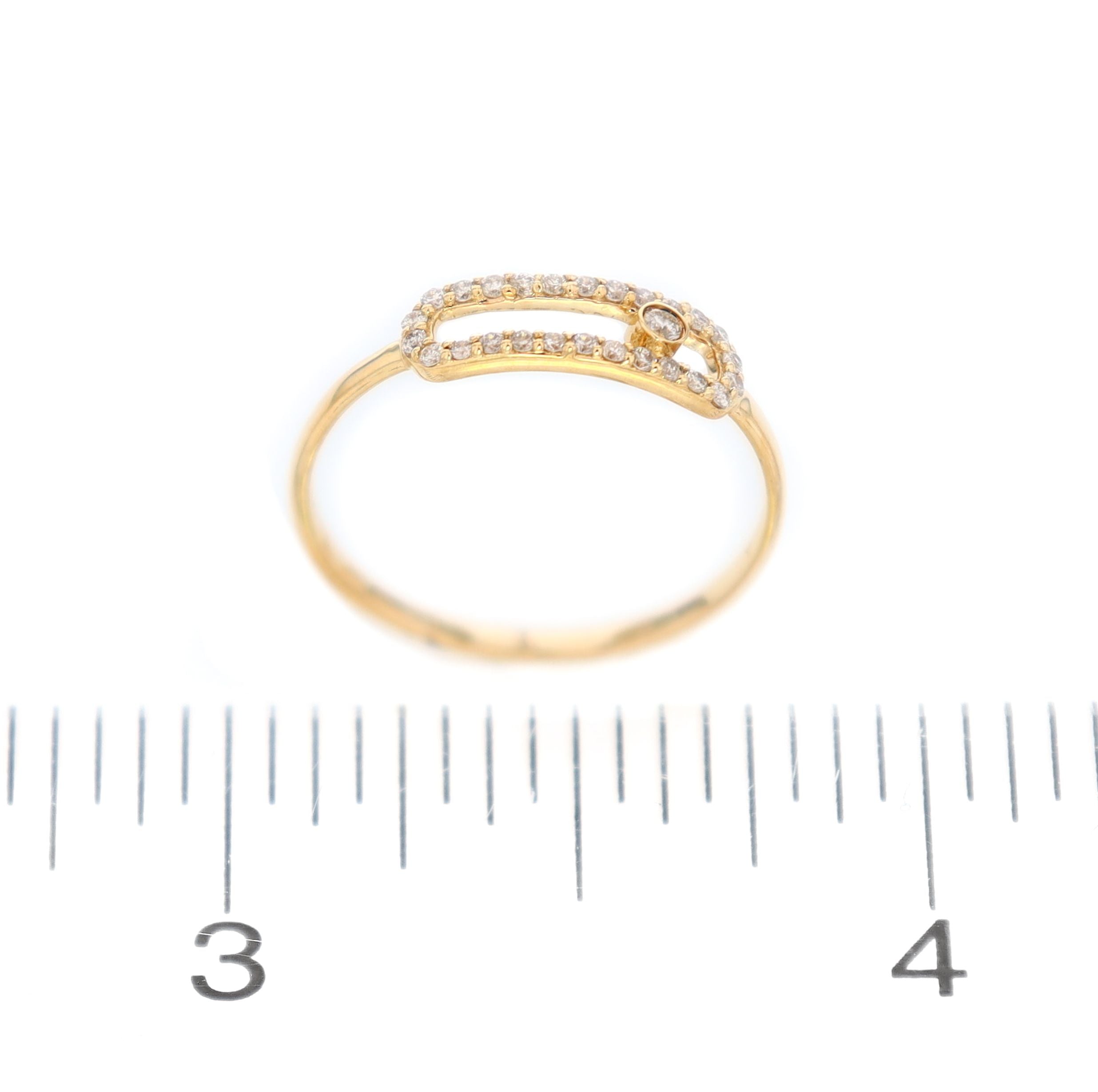 Diamond Paper Clip Ring 14kt YG 0.15cttw 0.9gr RN00135