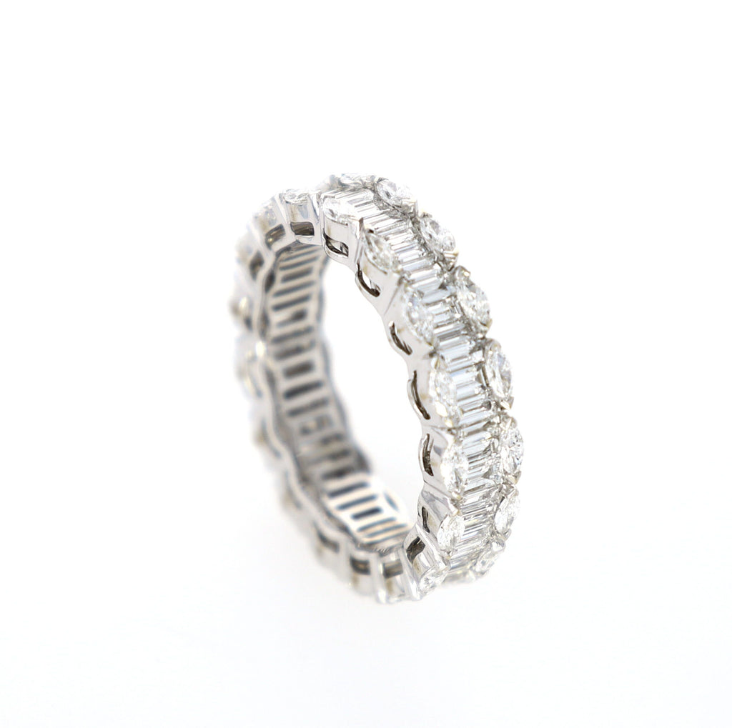Baguette and Marquise Diamond Eternity Ring 18kt WG 4.62gr 2.62cttw Si-GHI RN000377