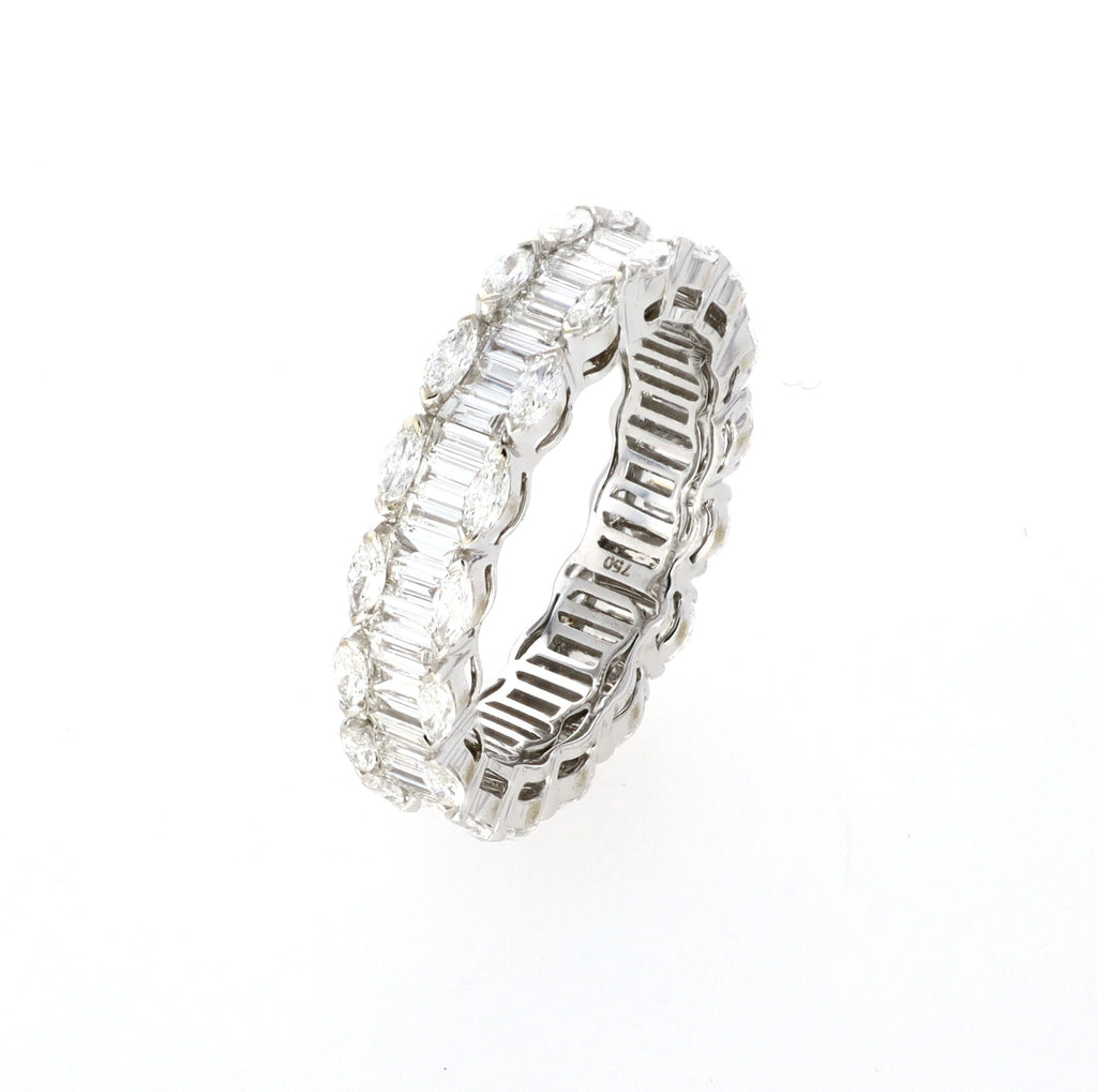 Baguette and Marquise Diamond Eternity Ring 18kt WG 4.62gr 2.62cttw Si-GHI RN000377