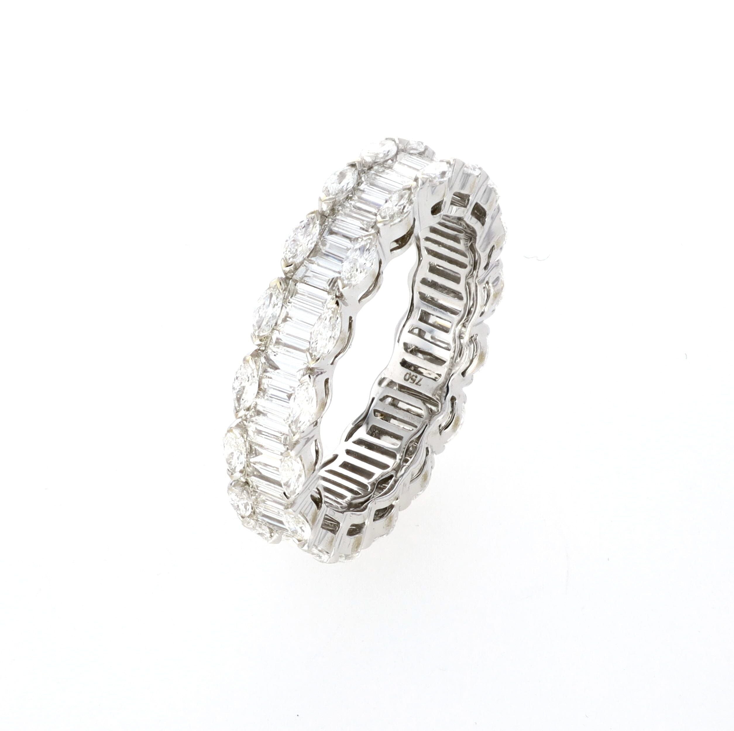 Baguette and Marquise Diamond Eternity Ring 18kt WG 4.62gr 2.62cttw Si-GHI RN000377