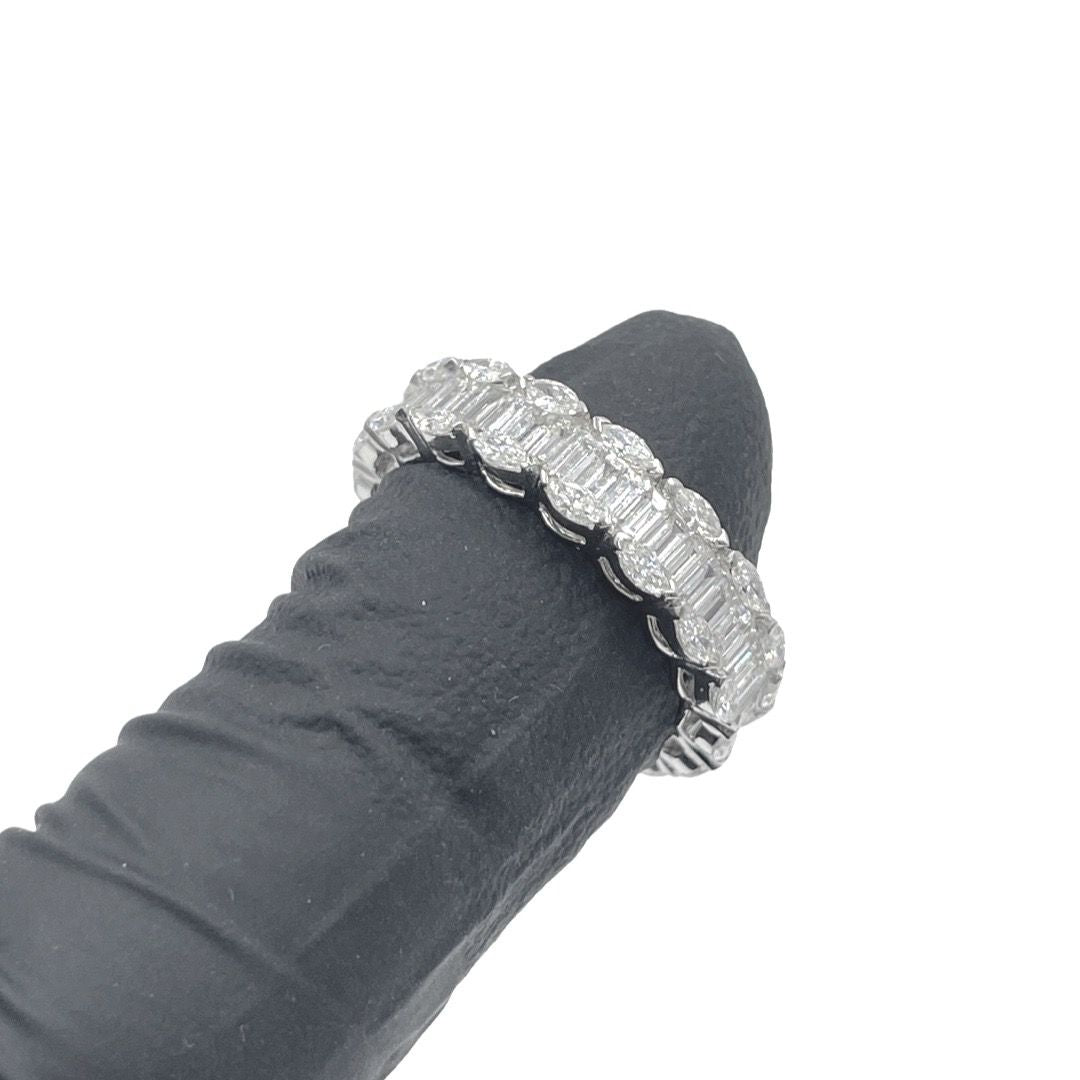 Baguette and Marquise Diamond Eternity Ring 18kt WG 4.62gr 2.62cttw Si-GHI RN000377
