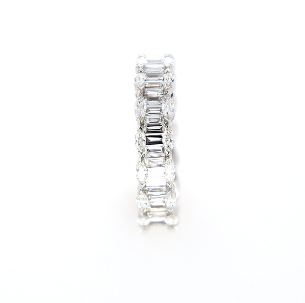 Baguette and Marquise Diamond Eternity Ring 18kt WG 4.62gr 2.62cttw Si-GHI RN000377