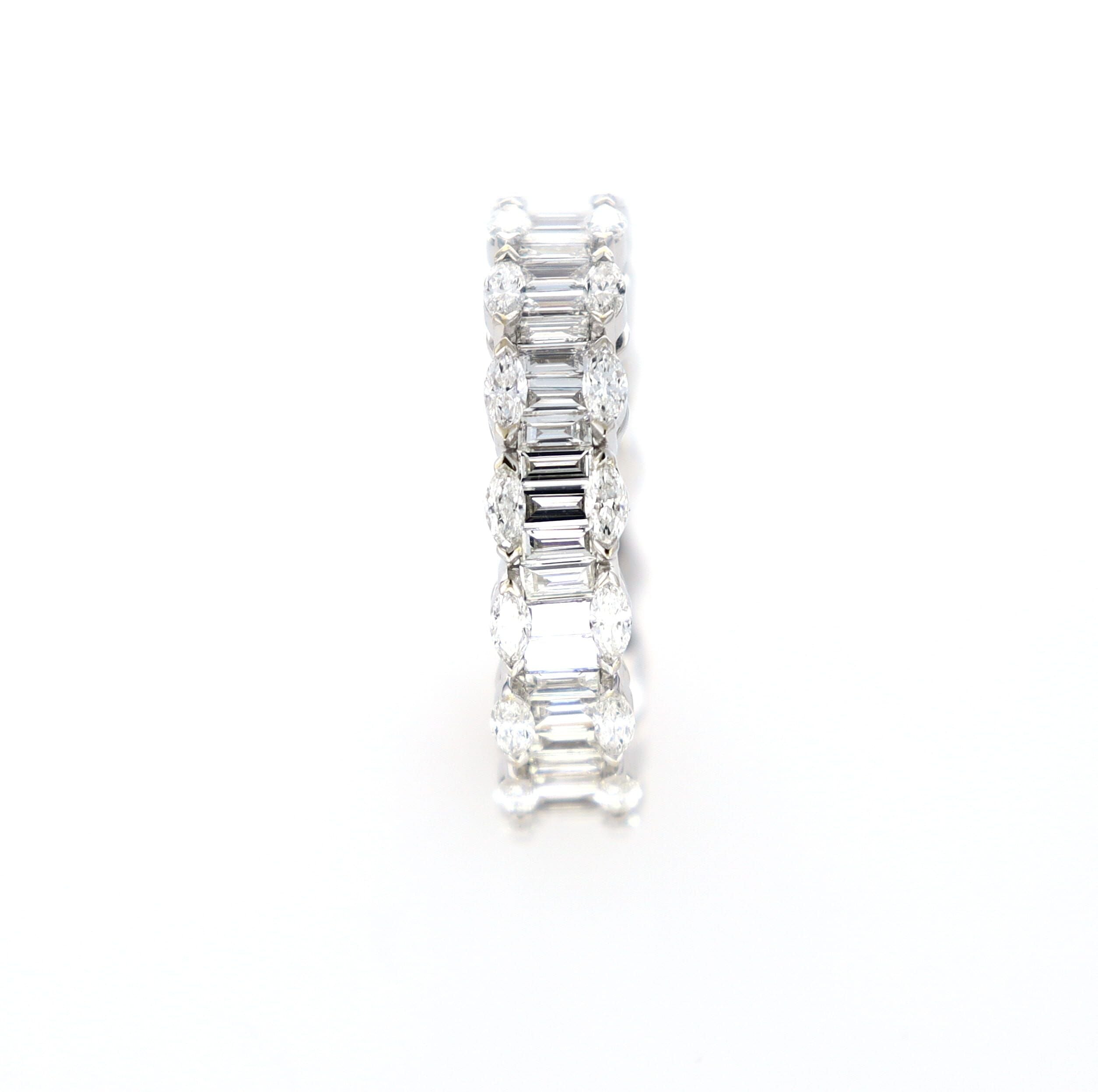 Baguette and Marquise Diamond Eternity Ring 18kt WG 4.62gr 2.62cttw Si-GHI RN000377