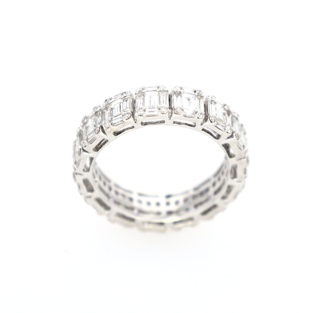 Baguette and Round Eternity Ring 18kt WG 2.07cttw SI-GHI RN000378