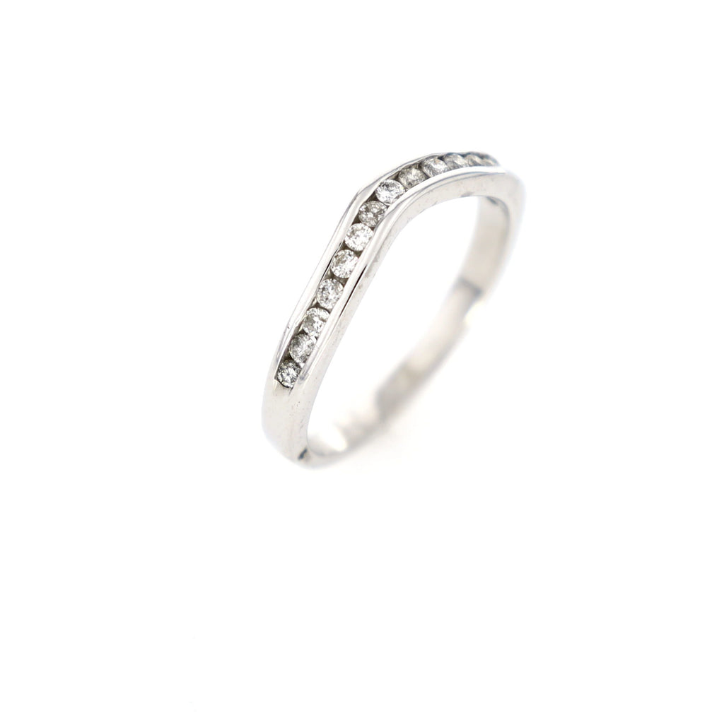 Notched Matching Band 14kt WG 2.6gr 0.30cttw SI-GHI RN000454