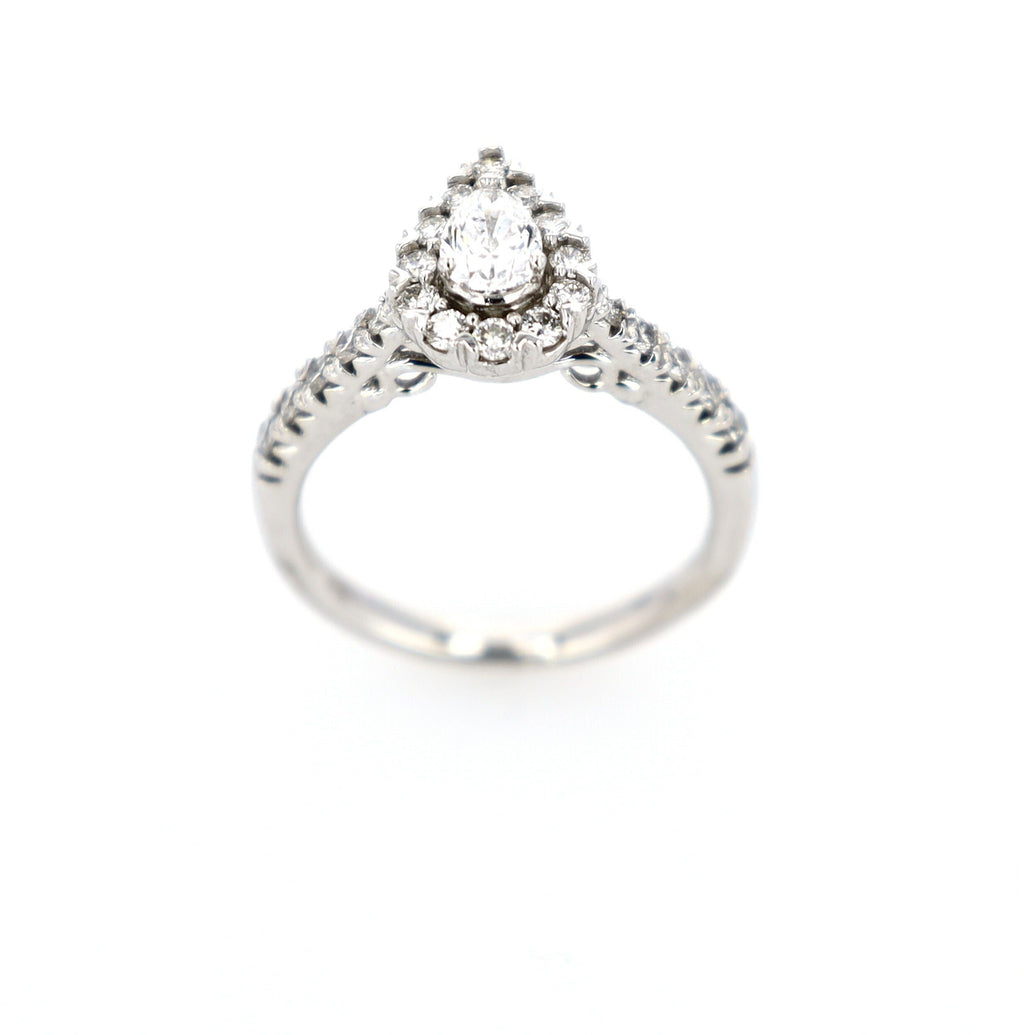 Pear Shaped Brilliant Engagement Ring 14kt WG 3.1gr 0.75cttw RN00122