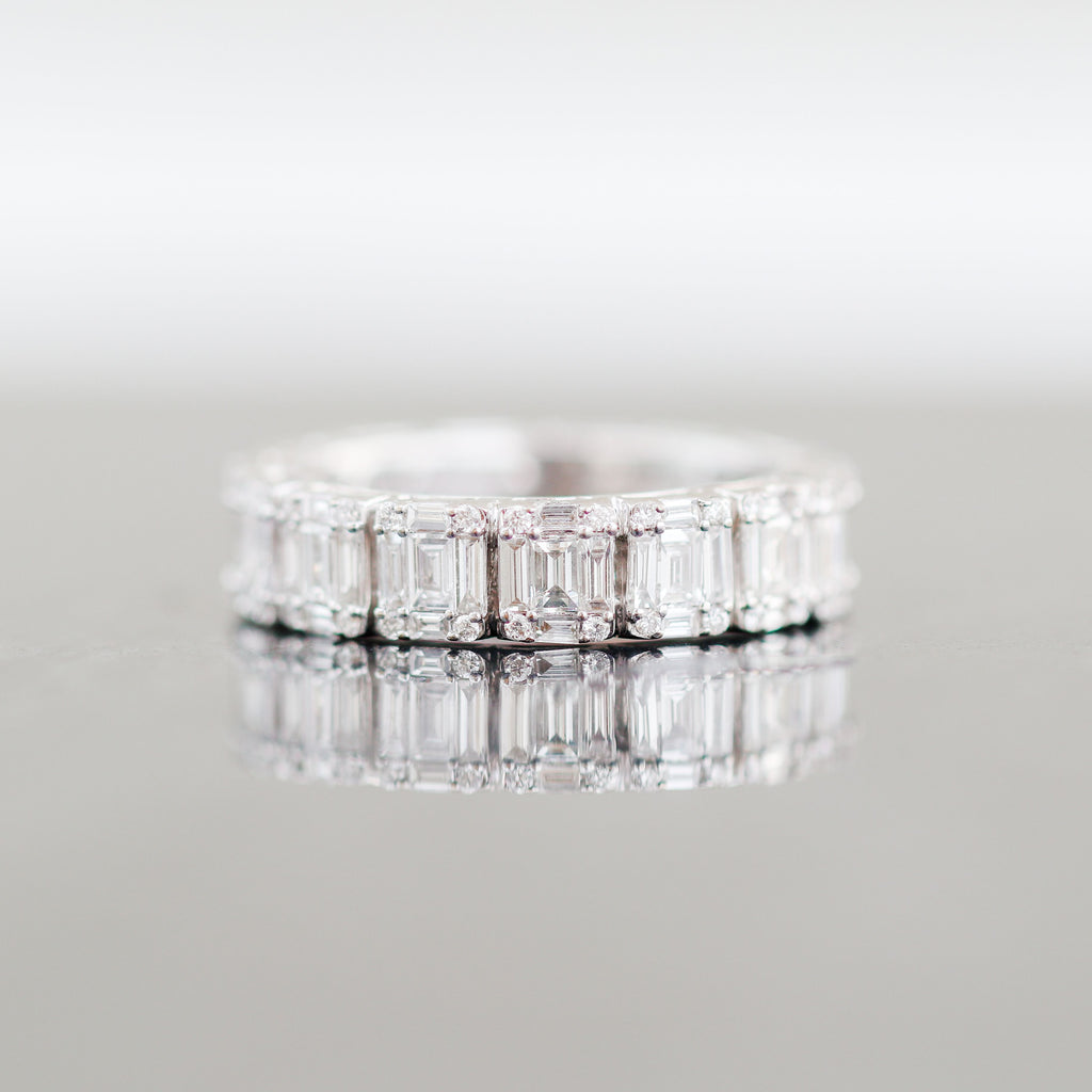 Baguette and Round Eternity Ring 18kt WG 2.07cttw SI-GHI RN000378