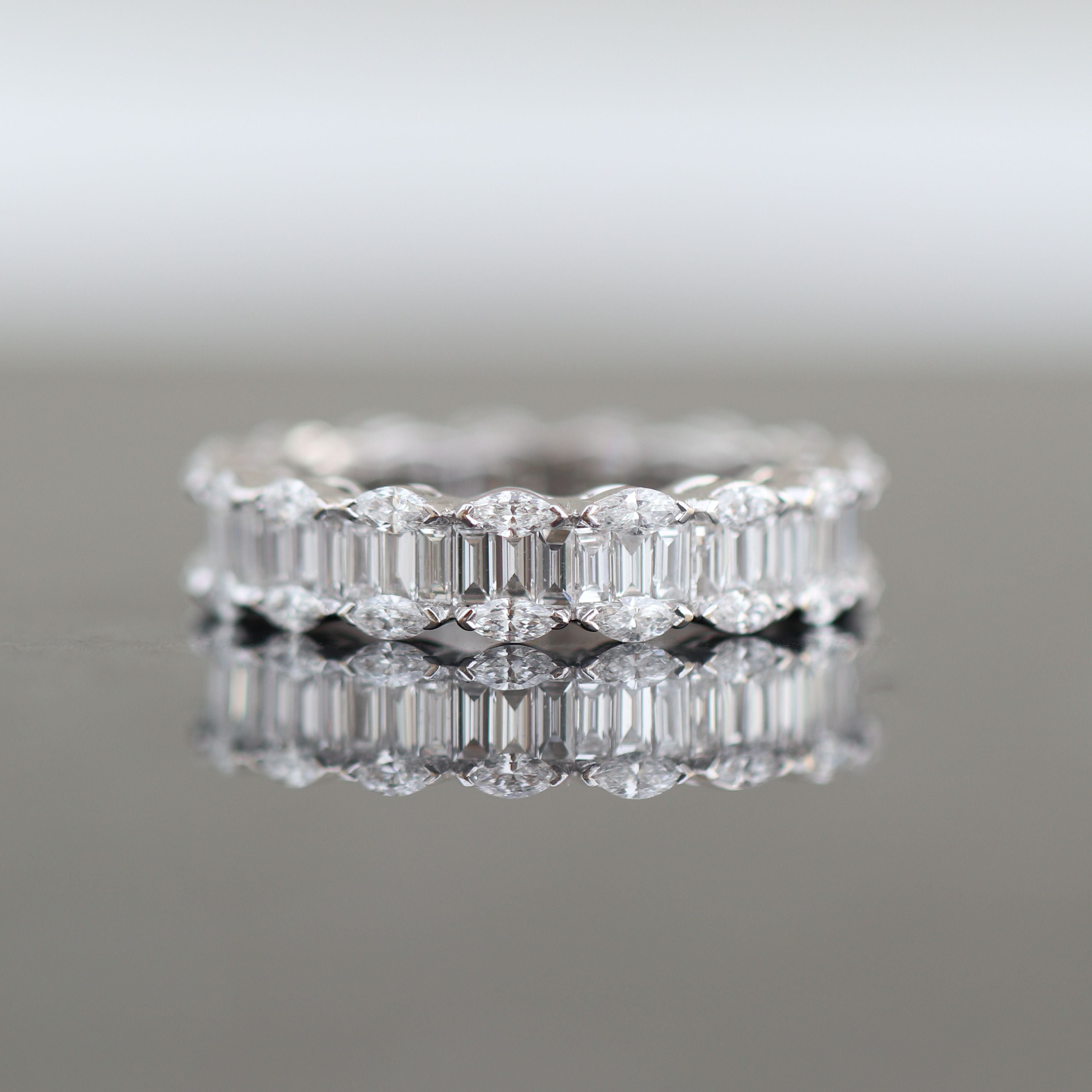 Baguette and Marquise Diamond Eternity Ring 18kt WG 4.62gr 2.62cttw Si-GHI RN000377