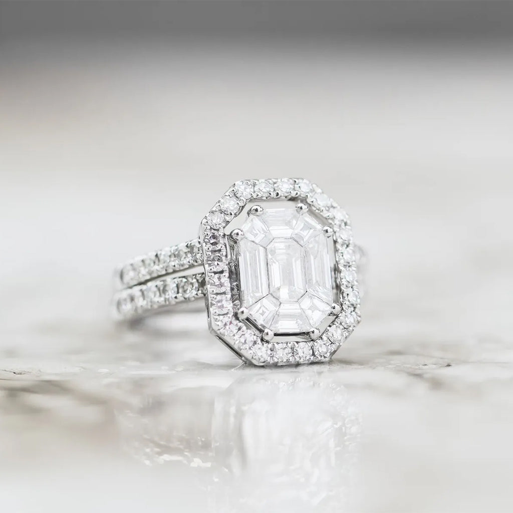 Invisible Set Cashé Engagement Band Ring Invisible Set Cut to Spec 18kt WG 7.64gr 1.65cttw RN00166