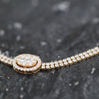 Fancy Oval Cashé Diamond Bracelet 18kt YG 9" 1.30cttw BR000363