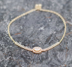 Fancy Oval Cashé Diamond Bracelet 18kt YG 9" 1.30cttw BR000363