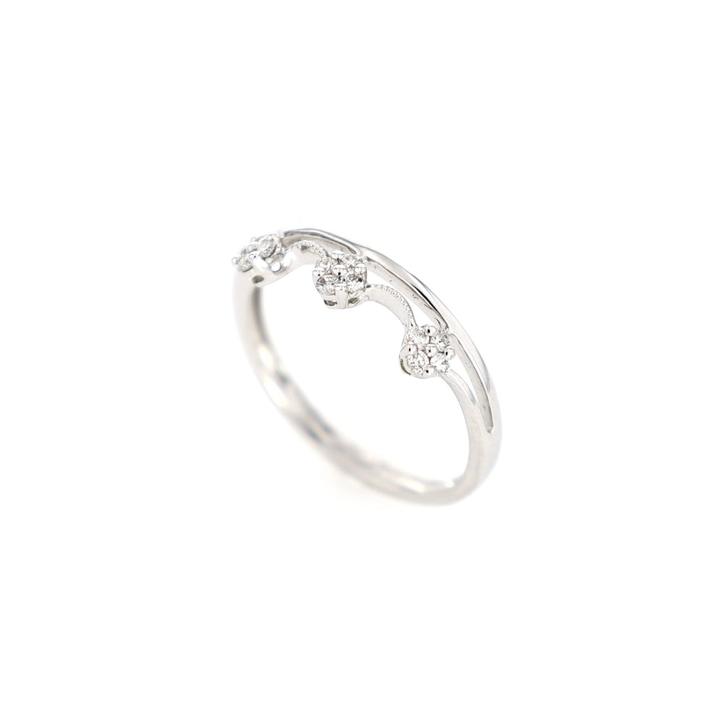 Crown Diamond Ring Stacker 18kt WG 12 RD RN00154