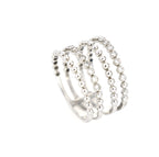 4 Row Bead and Diamond Bezel Set Ring 14kt WG 4.7gr 0.42cttw SI-GH RN000347