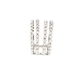 4 Row Bead and Diamond Bezel Set Ring 14kt WG 4.7gr 0.42cttw SI-GH RN000347