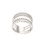 4 Row Bead and Diamond Bezel Set Ring 14kt WG 4.7gr 0.42cttw SI-GH RN000347