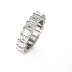 Eternity Band Emerald Stones 14kt WG 8.30cttw LAB 5.48gr Size 8 RN00164