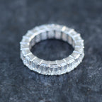 Eternity Band Emerald Stones 14kt WG 8.30cttw LAB 5.48gr Size 8 RN00164