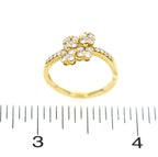 4-Clover Staggered Ring 14kt YG 1.98gr 0.47cttw RN000373