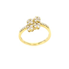 4-Clover Staggered Ring 14kt YG 1.98gr 0.47cttw RN000373