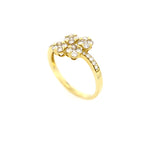4-Clover Staggered Ring 14kt YG 1.98gr 0.47cttw RN000373