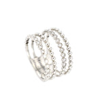 4 Row Bead and Diamond Bezel Set Ring 14kt WG 4.7gr 0.42cttw SI-GH RN000347