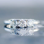 Cashé Tri Stone Ring 18kt WG 0.88cttw SI-GH RN000455C